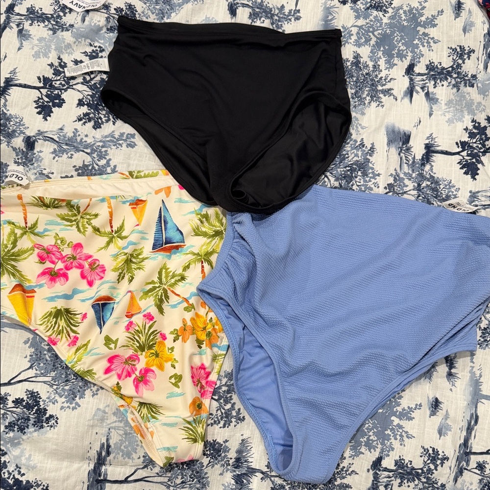 Set of Three High-Waisted Bikini Bottoms